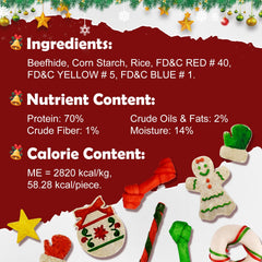 MON2SUN Munchy jingle bell rawhide piece adds festive sound and chewing joy