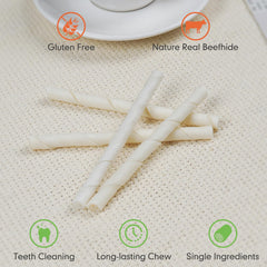MON2SUN 5-inch rawhide twist sticks showcased as long-lasting puppy chew option
