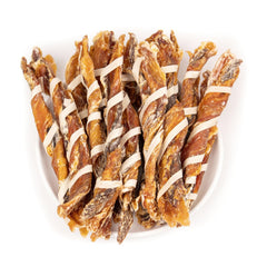 MON2SUN triple flavor jerky twist small dog package front, ideal for quick rewards during training