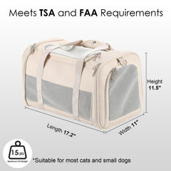 Monanller soft-sided pet bag with breathable mesh supports calm travel