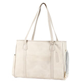 Monanller stylish dog purse carrier beige front view for convenient daily travel
