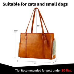 Monanller Dog Purse Carrier side view highlights breathable mesh for small-pet comfort.