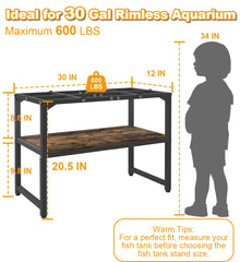 Mondazie aquarium stand side view highlights robust construction for long-lasting support
