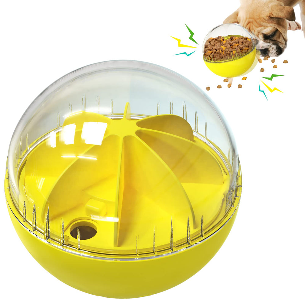 Monotre dog treat ball puzzle in action boosts mental engagement during play.