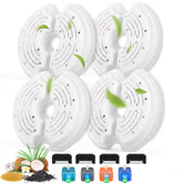 Monsin cat fountain filter pack open shows eight replacement filters for cleaner water