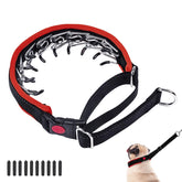 Monstoyo M Red heavy-duty collar buckle shown for secure training and daily walks