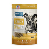 Montana Dog Food Co freeze-dried raw chicken bag shows convenient shelf-stable nutrition for dogs.