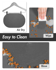 MontVoo anti-slip pet mat keeps bowls steady during meals