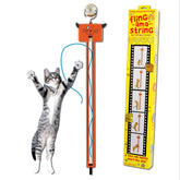 Moody Pet Fling-ama-String toy on door knob providing constant kitten entertainment.