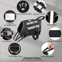 MOOGROU service dog vest handle offers controlled assistance.