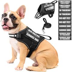 MOOGROU service dog harness with chest and neck buckles for quick on/off during training