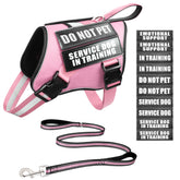 MOOGROU service dog vest pink front view with comfortable fit