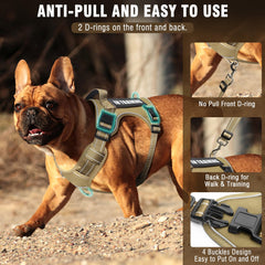 MOOGROU tactical harness adjustment system highlights easy neck and chest fit.