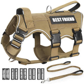 MOOGROU tactical service dog vest back view showing dual handles for quick control.