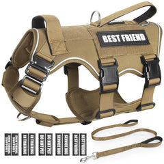 MOOGROU tactical service dog vest back view showing dual handles for quick control.