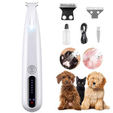 MOONEON precision trimmer with LED light for clear paw grooming.