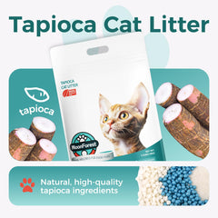 MOONFOREST Tapioca Cat Litter dust-free surface shown for a cleaner home.