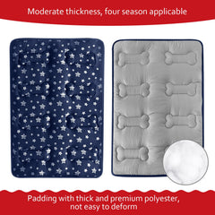 Moonsea dog crate mat star print close-up highlighting cute print on fabric.