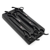 Moontay four-tool dog grooming scissors set for precise pet grooming at home.