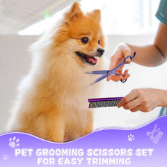 Moontay professional dog scissors curved ear and eyes trim for tidy coats