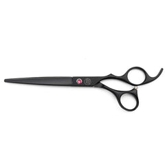 Moontay upward curved dog grooming scissors assist around ears and contours.