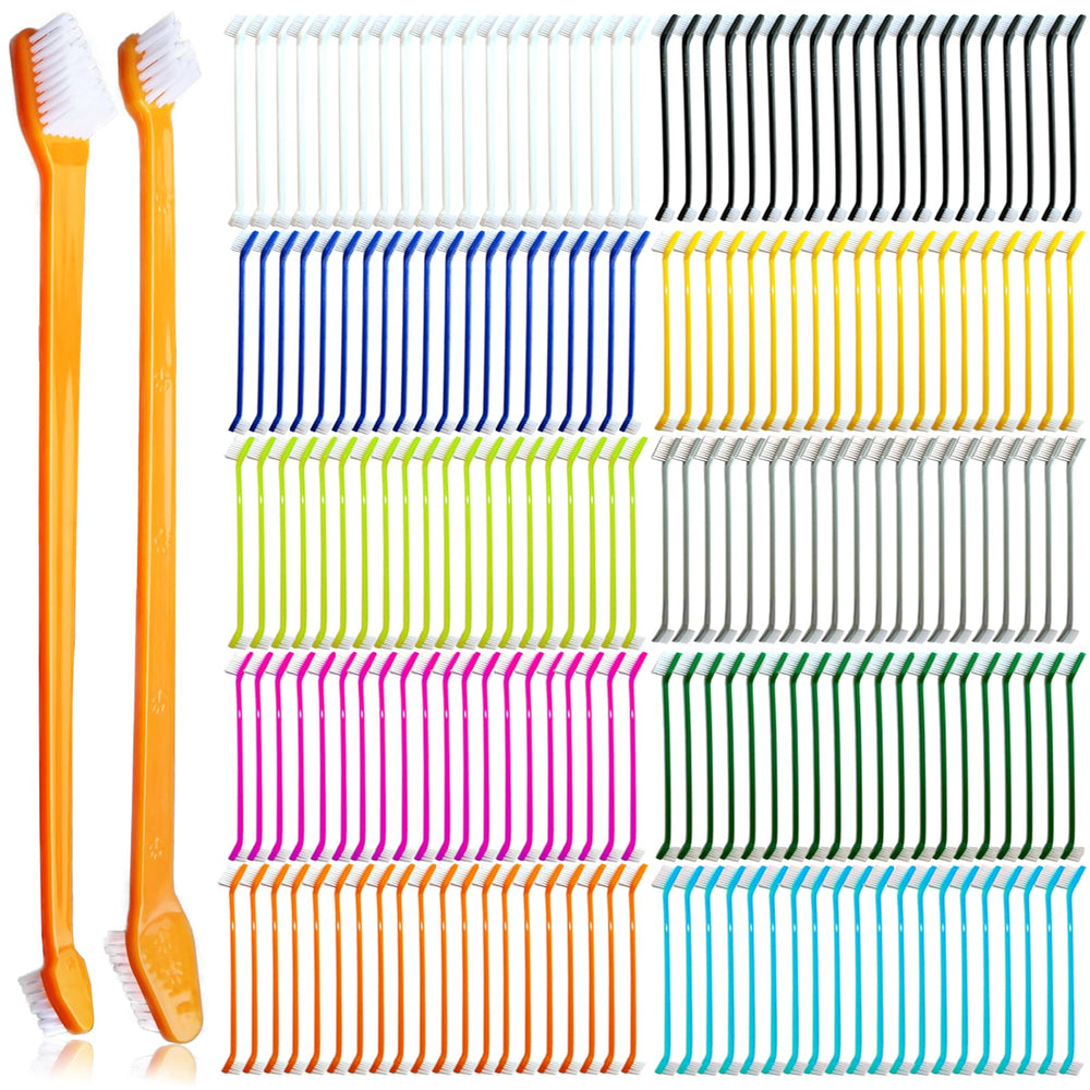MoonyMars 200-pcs toothbrushes bulk pack in bright colors supports multi-pet care.