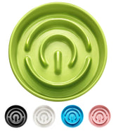 MOPANG ceramic slow-feeder large dog bowl top view slows fast eating with engaging design.