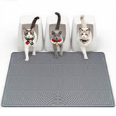 Mora Pets Cat Litter Mat 40x28 inches provides expansive coverage to trap litter scatter.