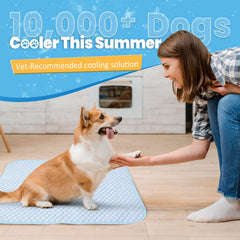 Breathable fabric cooling pad by Mora Pets shown in use