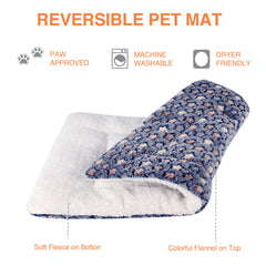 Mora Pets crate mat reversible with fleece and star design for year-round comfort.