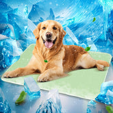 Mora Pets dog cooling mat top view demonstrates instant cooling surface for comfort.