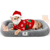 Mora Pets self warming cat bed with thermal layer provides cozy warmth for cold days.