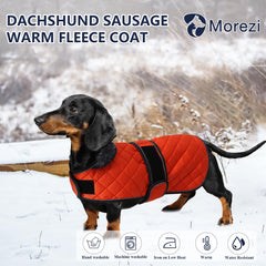 Morezi dachshund coat with adjustable bands for a secure, comfy fit.