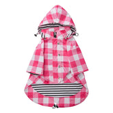 Morezi dog rain coat pink waterproof front view for rainy walks