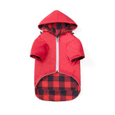 Morezi dog raincoat front view with reflective zipper for visible nighttime walks