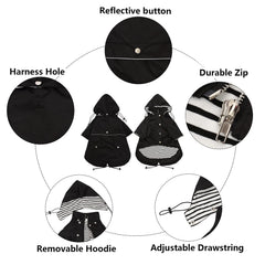 Morezi dog raincoat harness hole and pocket design keeps essentials secure.