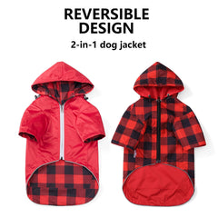 Morezi dog raincoat harness hole pocket detail for easy leash access and small-item storage