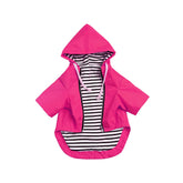 Morezi dog raincoat pink side view for waterproof protection during rainy walks.