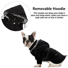 Morezi dog raincoat with removable hood offers adjustable protection in changing weather.