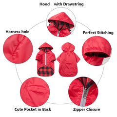 Morezi dog raincoat reversible hoodie design for versatile weather protection