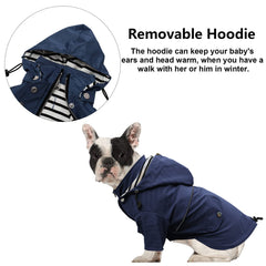 Morezi dog raincoat roll-up sleeve detail for shorter legs and adjustable style.