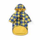 Morezi dog raincoat front view highlights reversible design for all-weather protection.