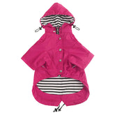 Morezi dog zip up raincoat in pink with hood on keeps your dog dry in rain