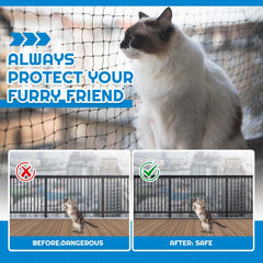 MorningRo weather-resistant HDPE cat netting withstands sun and heat for lasting use.