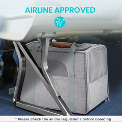 Morpilot cat carrier 40 percent mesh ensures visibility and airflow.