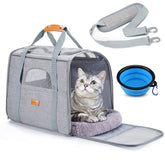 Morpilot portable cat carrier spacious interior for easy travel comfort.