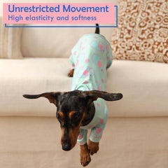 MORVIGIVE XL dogs clothes pjs green belly elastic for snug, secure fit