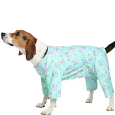 MORVIGIVE XL dogs clothes pjs green front view highlights soft breathable fabric for daily wear