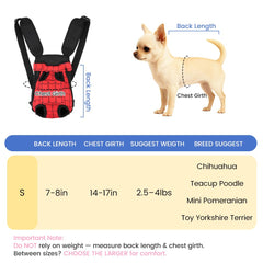Mosago dog backpack back view shows secure fit and chest strap alignment.