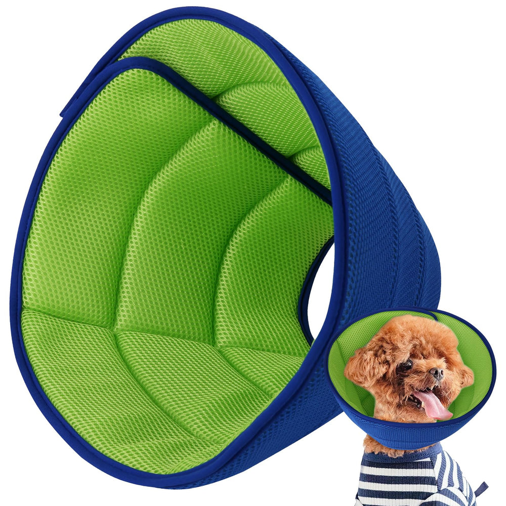 Mosago soft dog cone collar side view shows breathable comfort for post-surgery recovery.